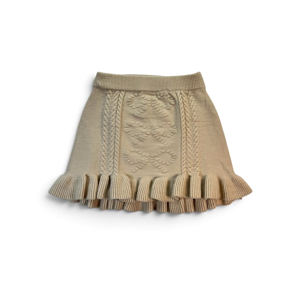 MABLE Autumn Bow Cable Knit Ruffle Matching Set - Picture 5 of 12